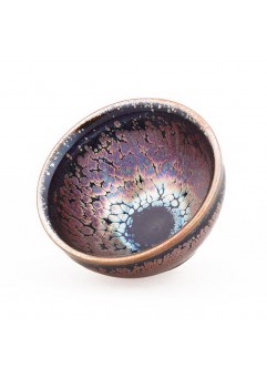Purple Gold Relief Oil Drop Jian Ware Tea Bowl