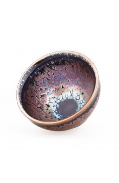 Purple Gold Relief Oil Drop Jian Ware Tea Bowl