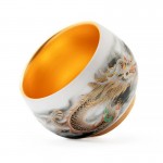 Golden Dragon Gilded Yangzhi Jade Porcelain Tea Cup