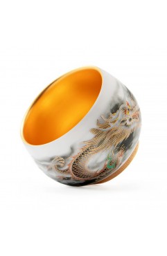 Golden Dragon Gilded Yangzhi Jade Porcelain Tea Cup