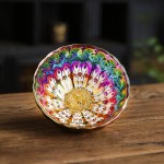 Colorful gilded peacock built lamp