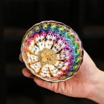 Colorful gilded peacock built lamp