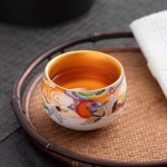 Golden Crane Porcelain Tea Cup