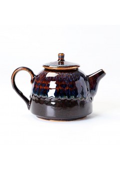 Blue Hare's Fur Kiln-Changed Teapot