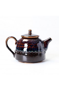 Blue Hare's Fur Kiln-Changed Teapot