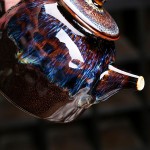 Blue Hare's Fur Kiln-Changed Teapot