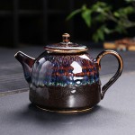 Blue Hare's Fur Kiln-Changed Teapot