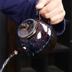 Blue Hare's Fur Kiln-Changed Teapot
